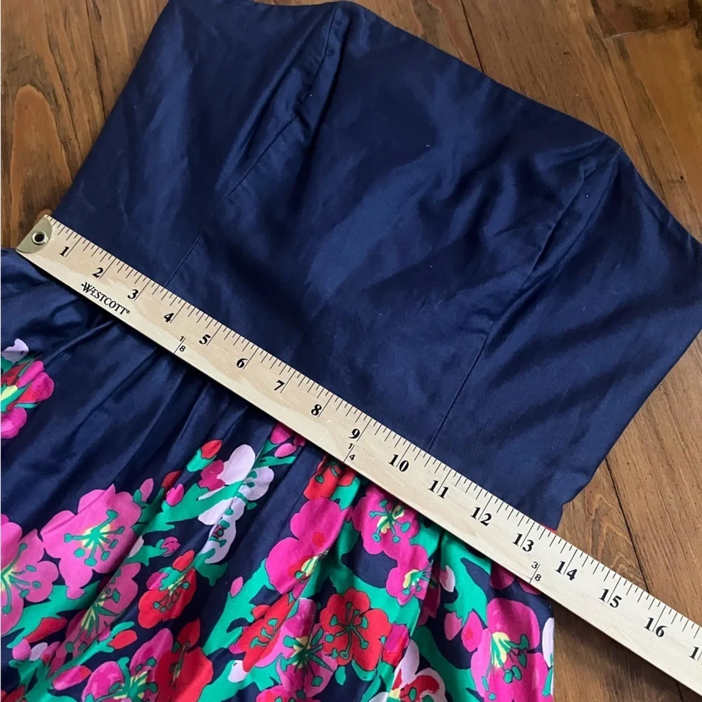 Lilly Pulitzer Bright Navy Cherry Mine Lottie Strapless Mini Dress in 6 - Picture 12 of 15